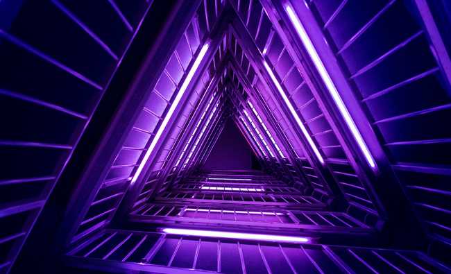 Neon lights showing depth perspective